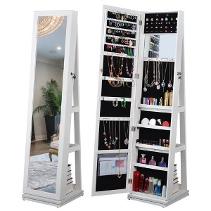 Lomsoe Full Length Mirror 360 Swivel Jewelry Cabinet - 1 of 1