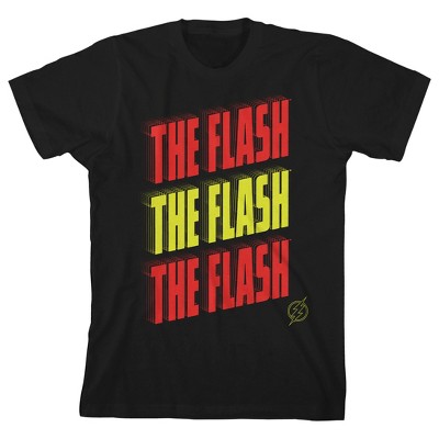 The Flash Movie Repeat Text Boy's Black T-shirt : Target