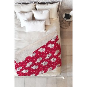 Heather Dutton Tis The Season Retro Santa Red Fleece Blanket - Deny Designs - 1 of 2