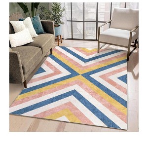 Washable Rug Large Modern Area Rug for Bedroom Indoor Soft Non Slip Low Pile Throw Carpet for Living Room Dining Room Office Father's Day Gifts - 1 of 4
