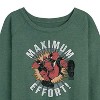 Women's - Marvel - Deadpool Maximum Effort Lightweight French Terry Wide Neck Long Sleeve Shirt - 2 of 4