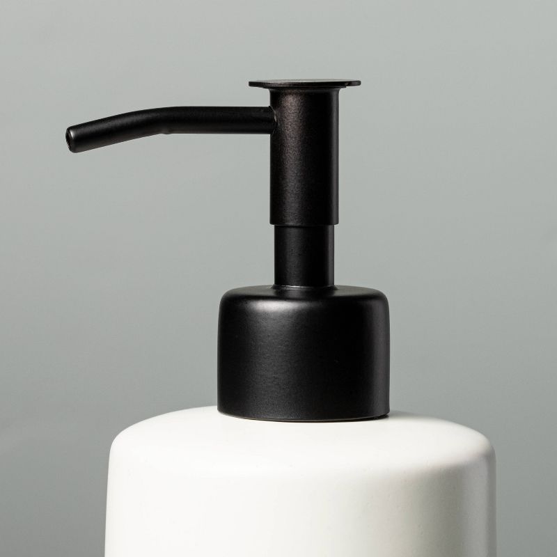 3pc Stoneware Soap &#38; Lotion Pump Set Matte Cream - Hearth &#38; Hand&#8482; with Magnolia, 4 of 11