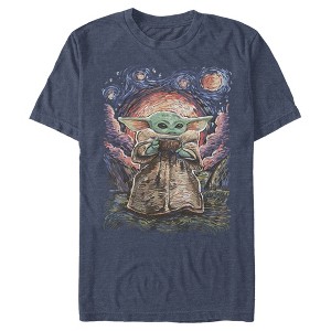 Men's Star Wars The Mandalorian The Child Starry Night T-Shirt - 1 of 4