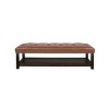 Elegant Tufted Bench,Ottoman Bench With Open Storage Shelf,Modern Fabric Upholstered Entryway Benches With Birch Wood Legs-Cuddlewood - 4 of 4