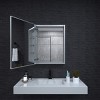 HBEZON Medicine Cabinet with Mirrors, Recess/Wall Mount Bathroom Cabinet, Adjustable Shelves, Soft-Close Hinge, Rectangular, Aluminum - 3 of 4