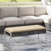 Tangkula 43 Inch Patio Rectangle Ottoman Pack of 2 w/ Metal Legs & Seat Cushion - 4 of 4