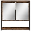 CLIHOME Modern Wall-Mounted 2 Doors Bathroom Mirror Cabinet Engineered Wood for Storage - 4 of 4