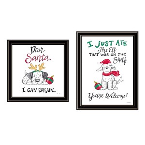 2- Piece Vignette Dear Santa, I Can Explain Black Framed Wall Art for Living Room, Bedroom Wall Art Print for Home Decor by Deb Strain - 1 of 1