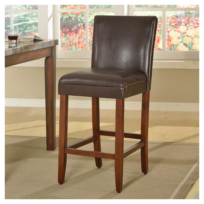 29" Faux Leather Barstool - HomePop, 3 of 5