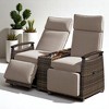 Patio Recliner Loveseat Chair with Adjustable Backrest, Storage Table, and Cushions – Outdoor Lounge Chair for Balcony, Porch, Lawn, or Patio - 3 of 4