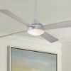 52" Minka Aire Modern Indoor Ceiling Fan with LED Light Aluminum Silver Opal Glass for Living Room Kitchen Bedroom Family Dining - 2 of 4