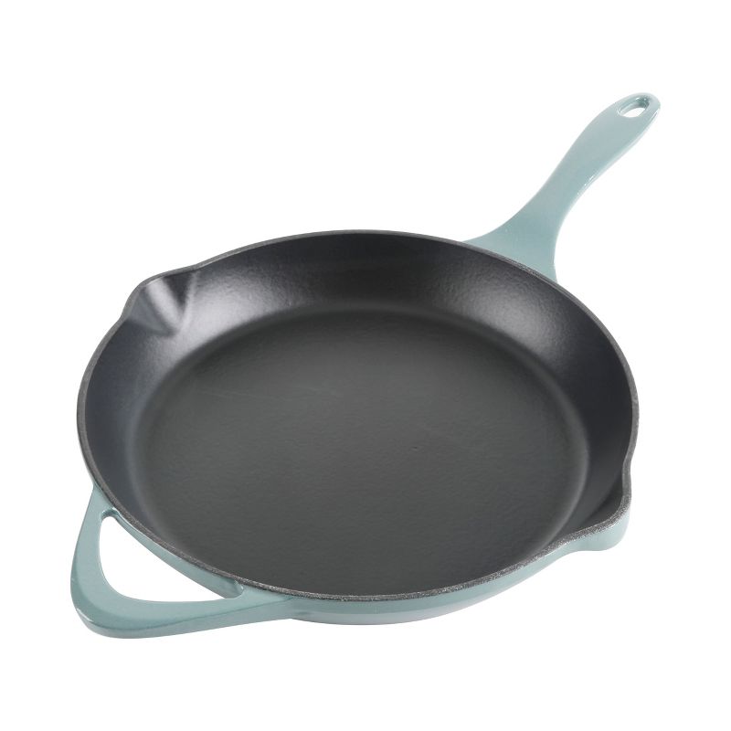 Cravings By Chrissy Teigen 11 Inch Round Enameled Cast Iron Skillet in Ombre Green, 1 of 11