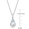 EVERLY JEWELRY | 10k White Gold 8-8.5mm Cultured Freshwater Pearl and 1/5ct TGW Aquamarine Pendant with Chain, 17" - 3 of 4