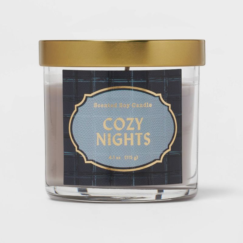 4.1oz Lidded Glass Jar Cozy Nights Candle - Opalhouse&#8482;, 1 of 4