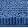 Home Mart Goods Blue Soft Cozy Plush Chenille Contour Bath Mat Bathroom Rug - 2 of 3