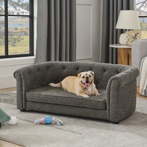 Lyngins Arc-Shaped Elevated Pet Bed for Dogs & Cats,Comfy Armrest Medium-Sized Dog Sofa Bed,Cat Bed - 1 of 4