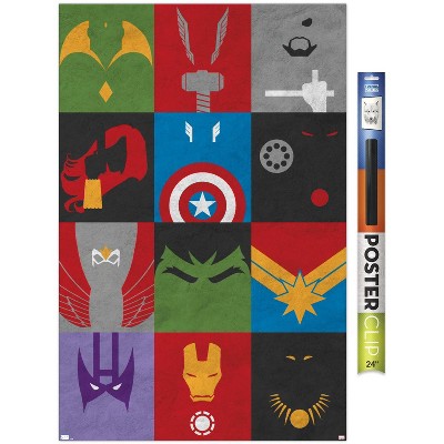 Avengers - Minimalist Grid Framed Poster Trends International : Target