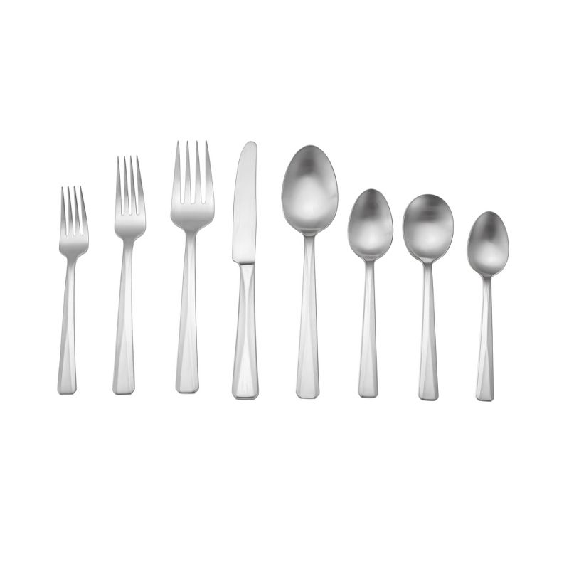 Table 12 50 Piece Flatware Set, Stainless Steel Kitchen Utensils Set, Sophisticated Silverware with Modern Distressed Finished, Dishwasher Safe , 3 of 7