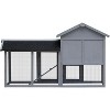 Acekool Outdoor Rabbit Hutch Wooden Pet House with Asphalt Roof, 2 Levels, Ramp, 3 Lockable Doors, 57.9"x20.5"x33.7" - 3 of 4