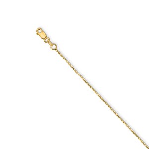 Black Bow Jewelry 1mm 14k Yellow Gold Solid Diamond Cut Cable Chain Necklace - 1 of 4