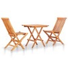 vidaXL 3 Piece Bistro Set with Green Cushions Solid Teak Wood - image 2 of 4