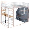 NicBex Twin/Full Metal Loft Bed with Desk,Shelves,Wardrobe&LED for Teens&Gamers,Versatile Gaming Loft Bed Platform,Space-Saving,350lbs Max - 3 of 4