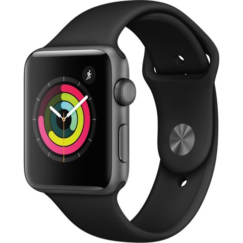 Apple Watch Series 3 GPS 42mm Space Gray Aluminum Case with Sport Band -  Black