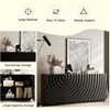 ORRD 59" Navy Blue Buffet Cabinet with 4 Doors, Modern 3D Wave Sideboard Storage for Kitchen & Living Room, Anti-Tip - 3 of 4