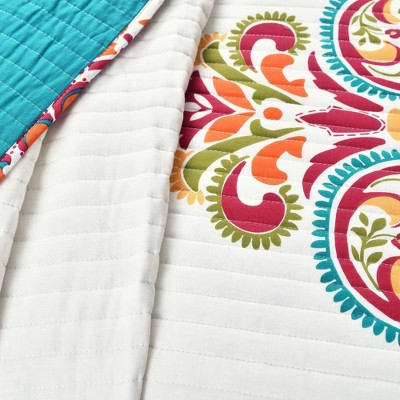 Lush Decor King 3pc Clara Quilt Set Lush Décor: Cotton Damask Reversible Bedding Set with Shams, Machine Washable — фото 4
