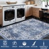Vintage Floral Washable Area Rug - Non-Slip Thin Indoor Carpet with Distressed Print for Living Room, Bedroom & Dining Room - 3 of 4