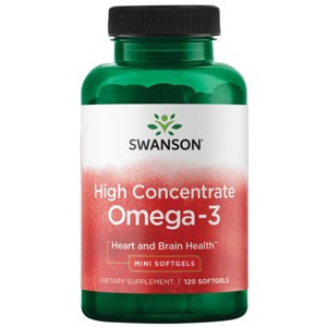 Swanson Omegas and Fish Oil High Concentrate Omega-3 - Mini Softgels 570 mg 120 Sgels - 1 of 4