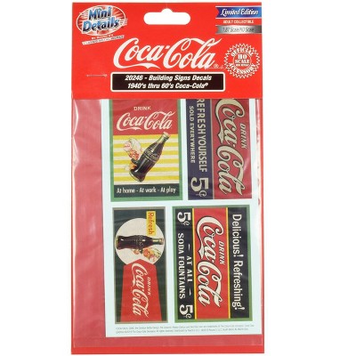 1940's Thru 60's "Coca-Cola" Building Signs Decals for 1/87 (HO) Scale Models by Classic Metal Works