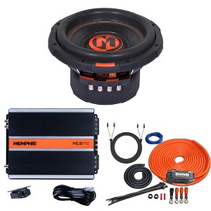 Memphis MJP1022 MOJO Pro Series 10" Subwoofer With Dual 2-ohm Voice Coils with a MJP1000.1 1000W Monoblock Amplifier and Memphis 4 ga Wire Kit - 1 of 4