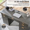 SinCiDo 58" Desk,Modern Grooved Computer Writing Desk,w/ 5 Drawers and 1 Adjustable Storage Cabinet,Desk for Study and Bedroom - 4 of 4