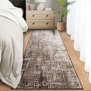Modern Abstract Area Rug, Washable Rugs for Living Room, Non Slip & Stain Resistant Ombre Print Accent Carpet - 1 of 4