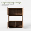 Luck Live 33.46 inch storage corner cabinet in walnut color. - 4 of 4