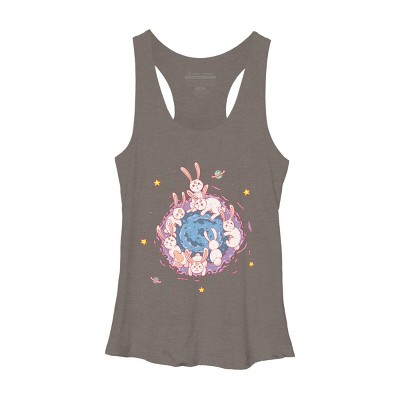 Women's Design By Humans Rabbit Hole By Chofy87 Racerback Tank Top