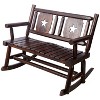 Vynxaria Rustic Brown Patio Rocking Bench for Two - 48.00'' W x 26.00'' D x 36.00'' H - 4 of 4