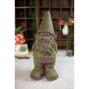 Faux Stone Garden Gnome 17.5"H – Whimsical Resin Outdoor Figurine by Kalalou - 1 of 3