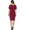 24seven Comfort Apparel Womens Short Sleeve V Neck Twist Front Split Hem Dress - 3 of 4