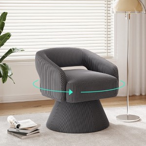 Swivel Accent Chair, Small Barrel Chair with Armrest, Cozy Modern Arm Chair for Living Room, Bedroom, Apartment - 1 of 4