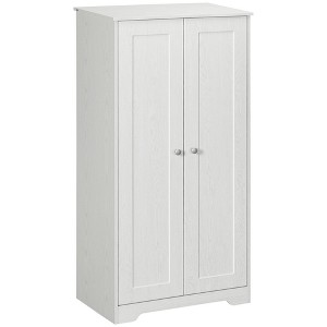 Yukimo 27.5" White Freestanding Kitchen Pantry Cabinet with 2 Doors and Adjustable Shelves, Storage Cupboard for Living Room, Dining Room & Bedroom - 1 of 4