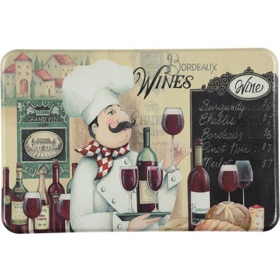 J&V TEXTILES 18" x 30" Oil & Stain Resistant Anti-Fatigue Floor Mat (Vino Chef)