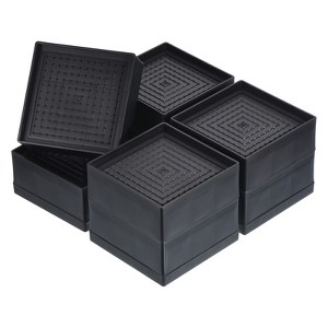 Unique Bargains Square Adjustable Non-Slip Couch Bed Furniture 1300 Lbs Risers - 1 of 4