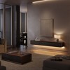 POVISON 79" Modern Floating TV Console with LED Lights, Dark Wood & Black Wall-Mounted Media Console with Storage - 3 of 4