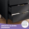 Modern Fluted 3 Drawer Dresser Chest of Drawers with Solid Wood Legs Wood Storage Dresser Organizer for Dorms Flats Living Rooms - 4 of 4