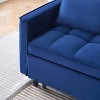 TIRAMISUBEST 55" Blue Velvet 3-in-1 Convertible Sofa with Pockets - 4 of 4
