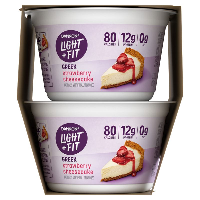 Light + Fit Nonfat Gluten-Free Strawberry Cheesecake Greek Yogurt - 4ct/5.3oz Cups, 6 of 9