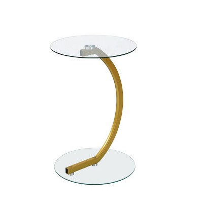 Ryker Pedestal Side Table Gold - Carolina Chair & Table