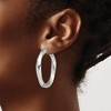Black Bow Jewelry Stainless Steel Twisted Polished Hollow Round Hoop Earrings, 7 x 37mm - 3 of 4